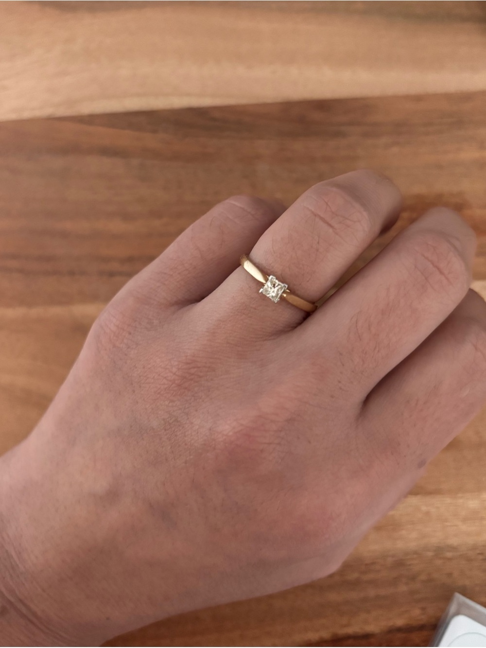 Classic Gold Solitaire Ring with natural Canadian Diamond - Griffin brand